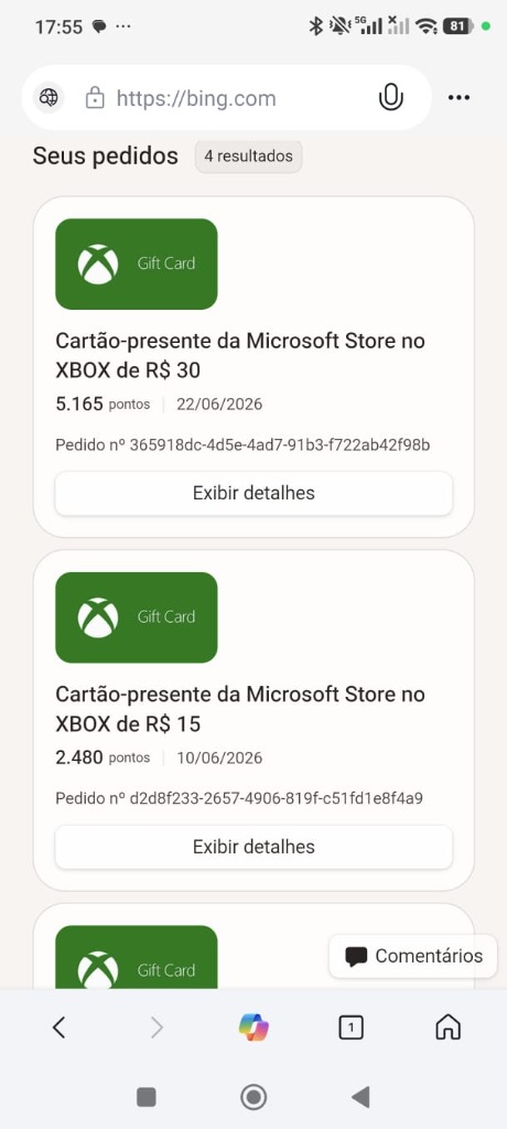 Histórico de Resgate 1